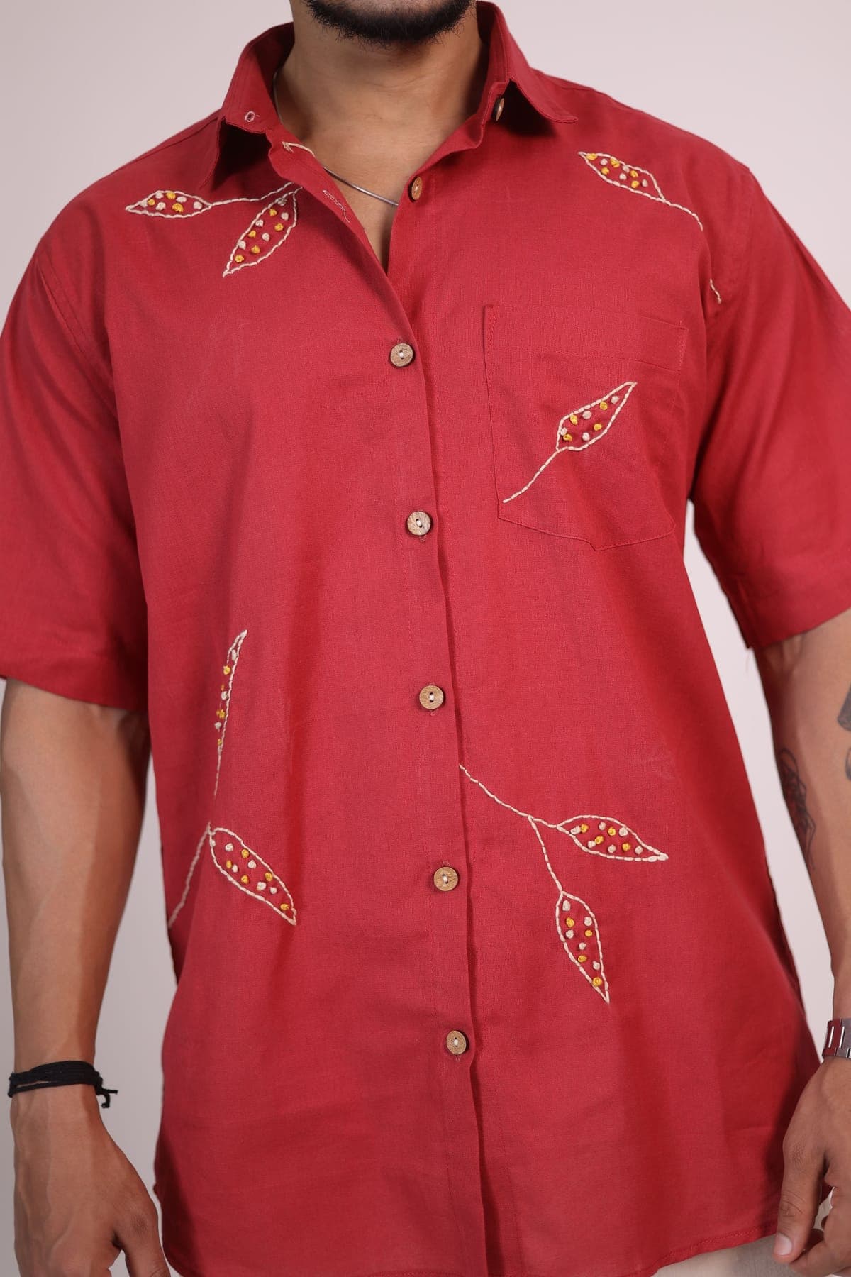 French Knotted Leaves Shirt view 1