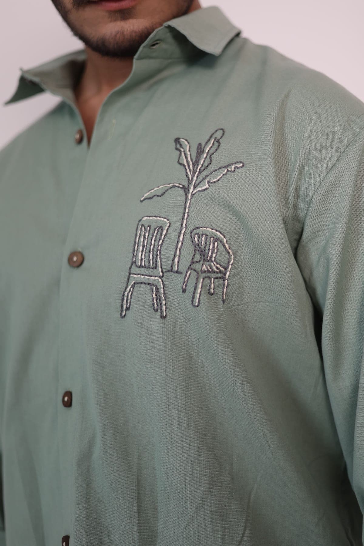 Matcha Green Artistic Shirt view 1