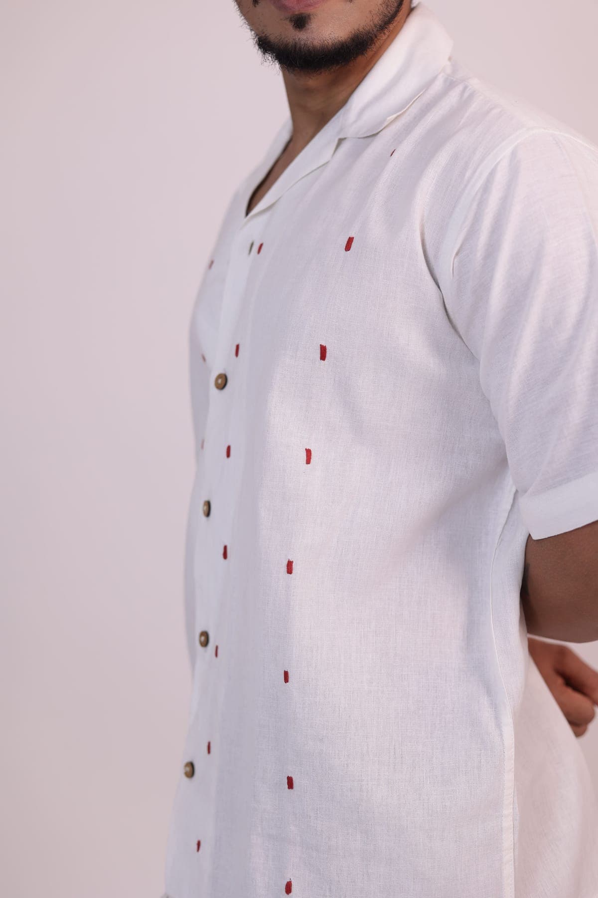 Pearl White Red Spotted Shirt view 1