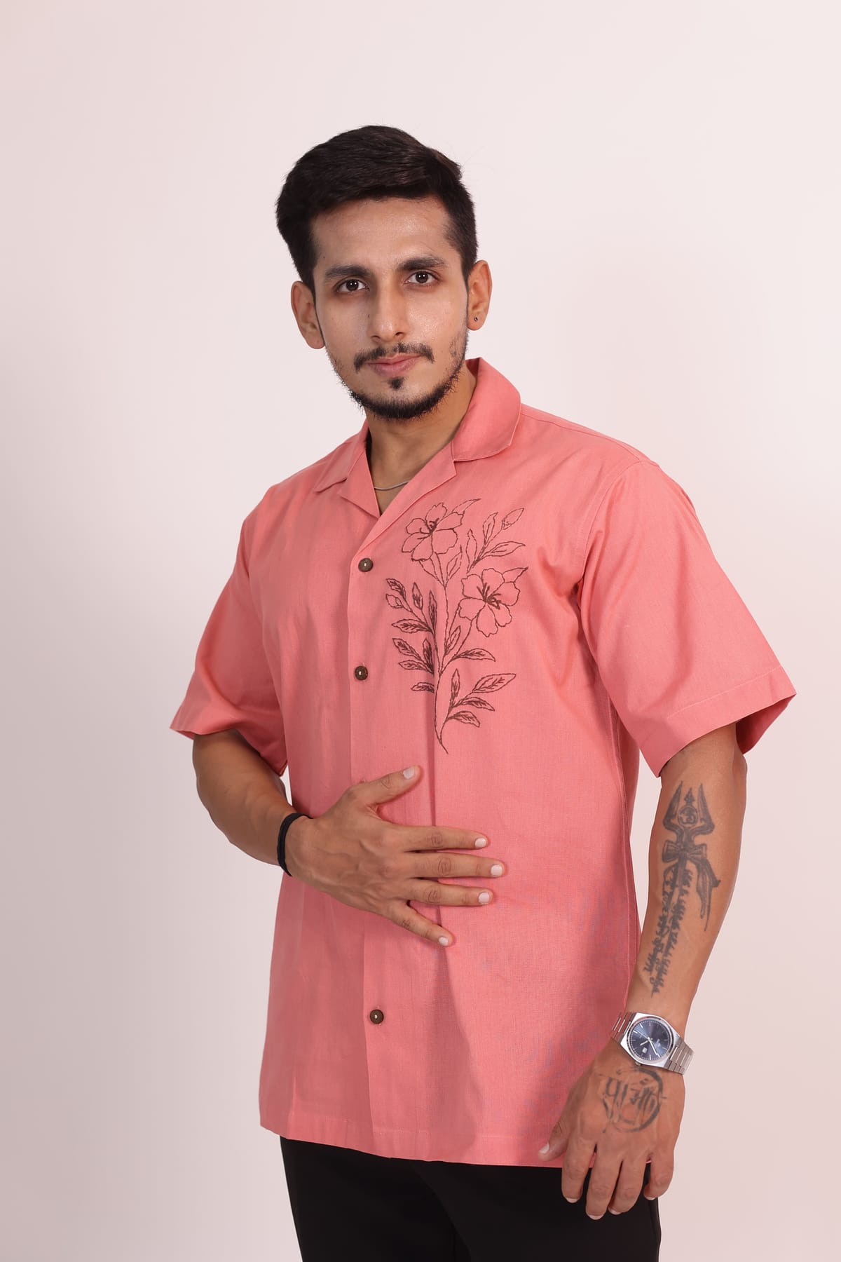  Floral Embroidered Sketch Shirt view 4