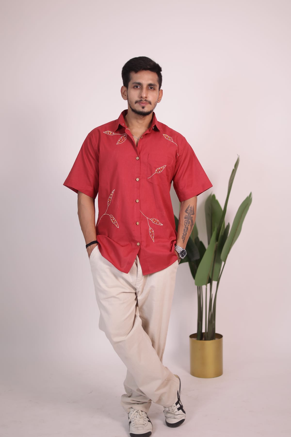 French Knotted Leaves Shirt view 3