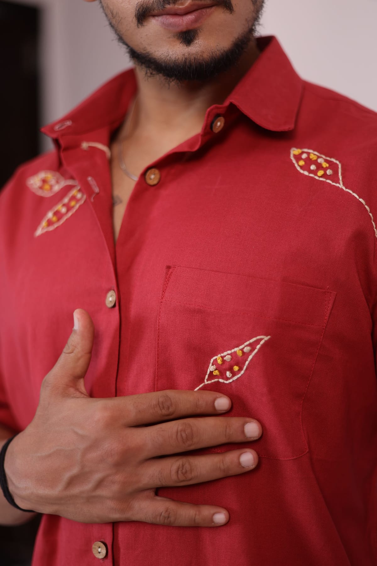French Knotted Leaves Shirt view 7
