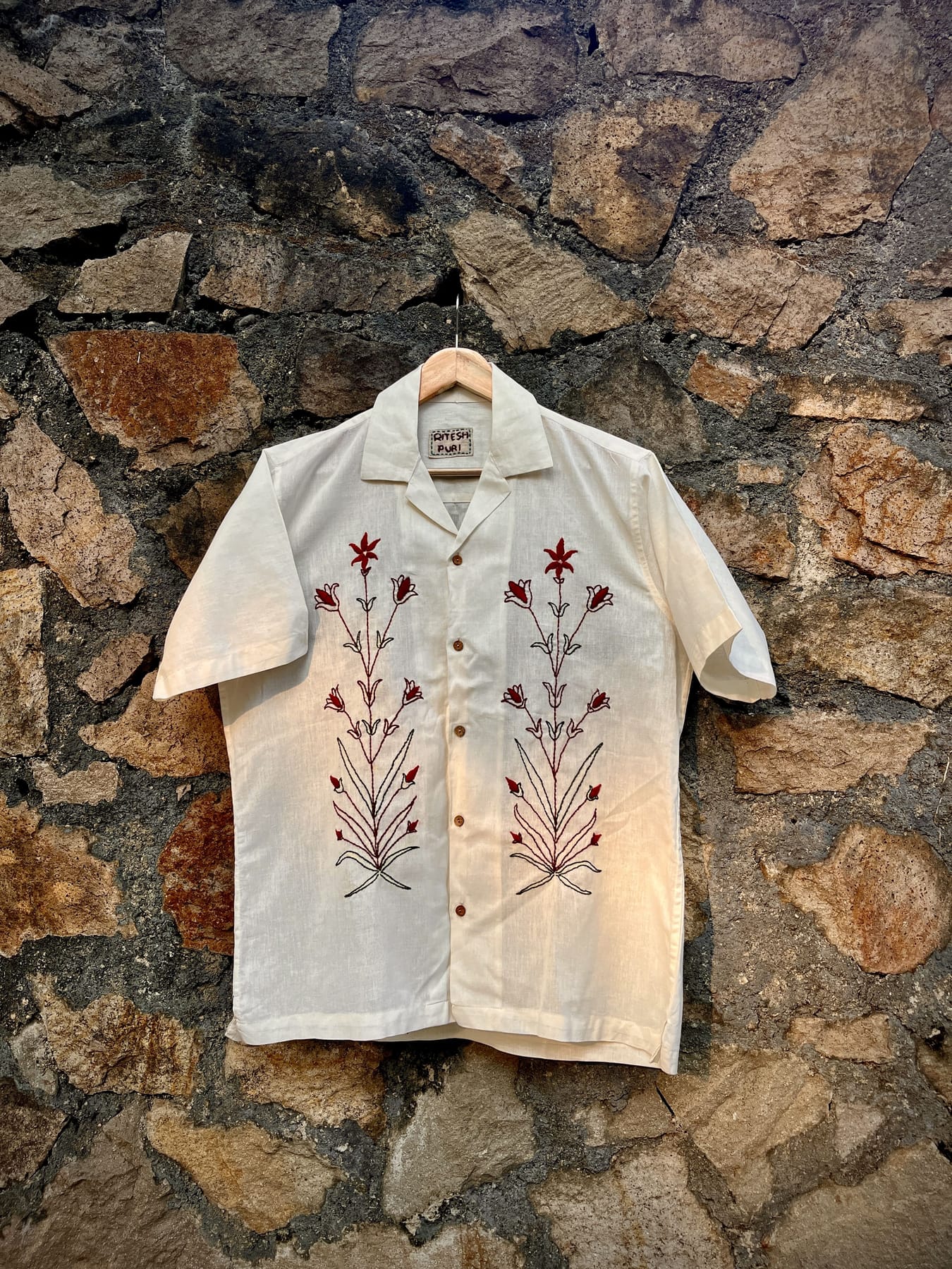 Hand Embroidered Floral Shirt view 2