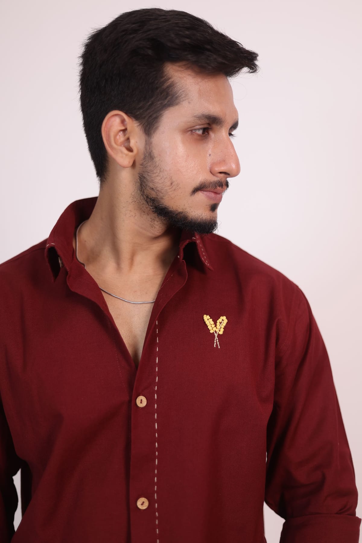 Maroon Handcrafted Shirt view 1