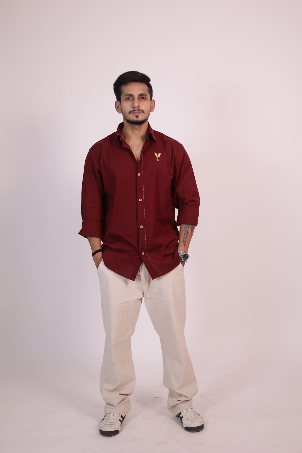 Maroon Handcrafted Shirt view 2