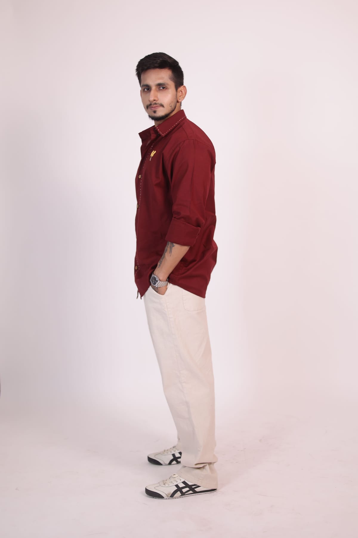 Maroon Handcrafted Shirt view 3