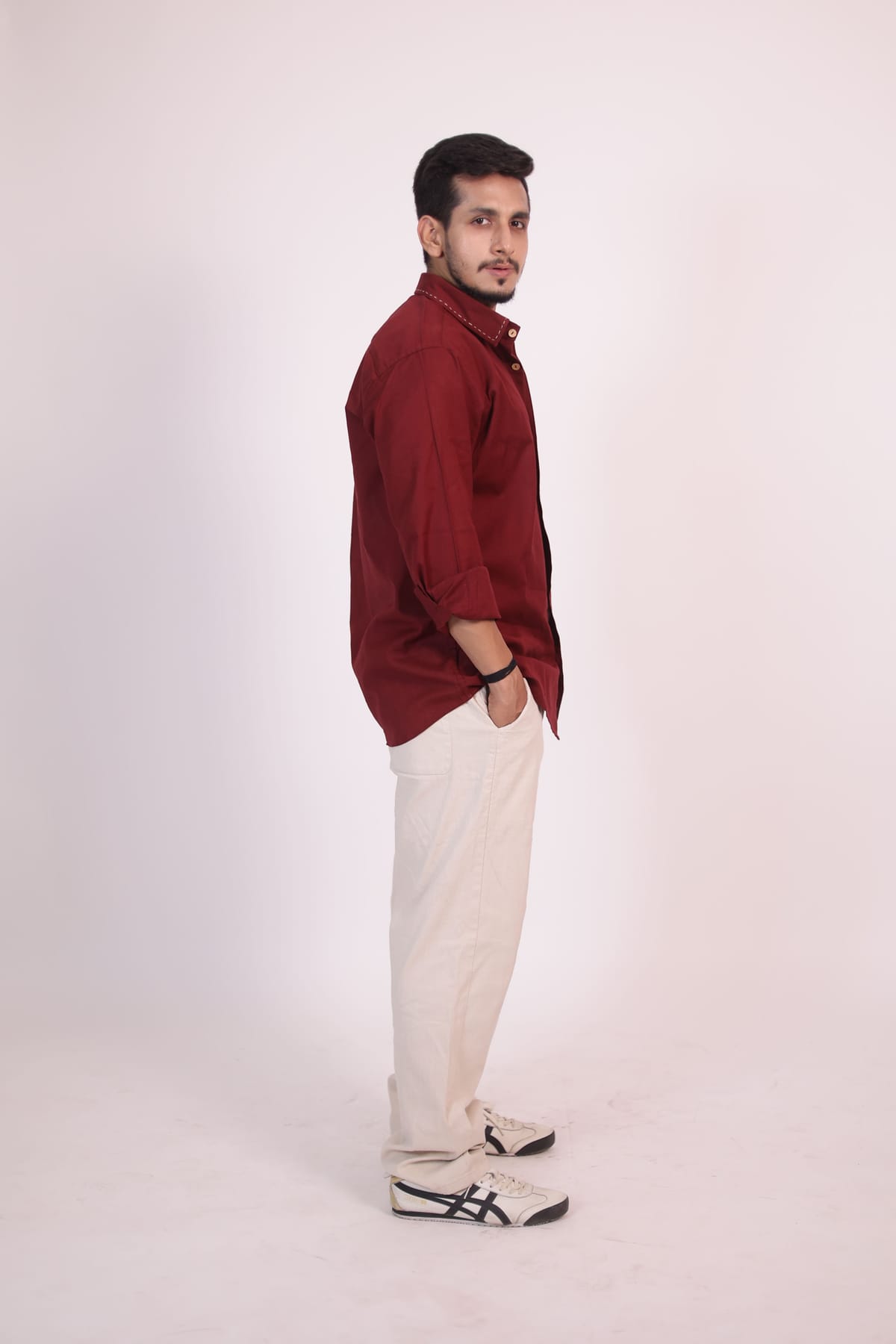 Maroon Handcrafted Shirt view 4