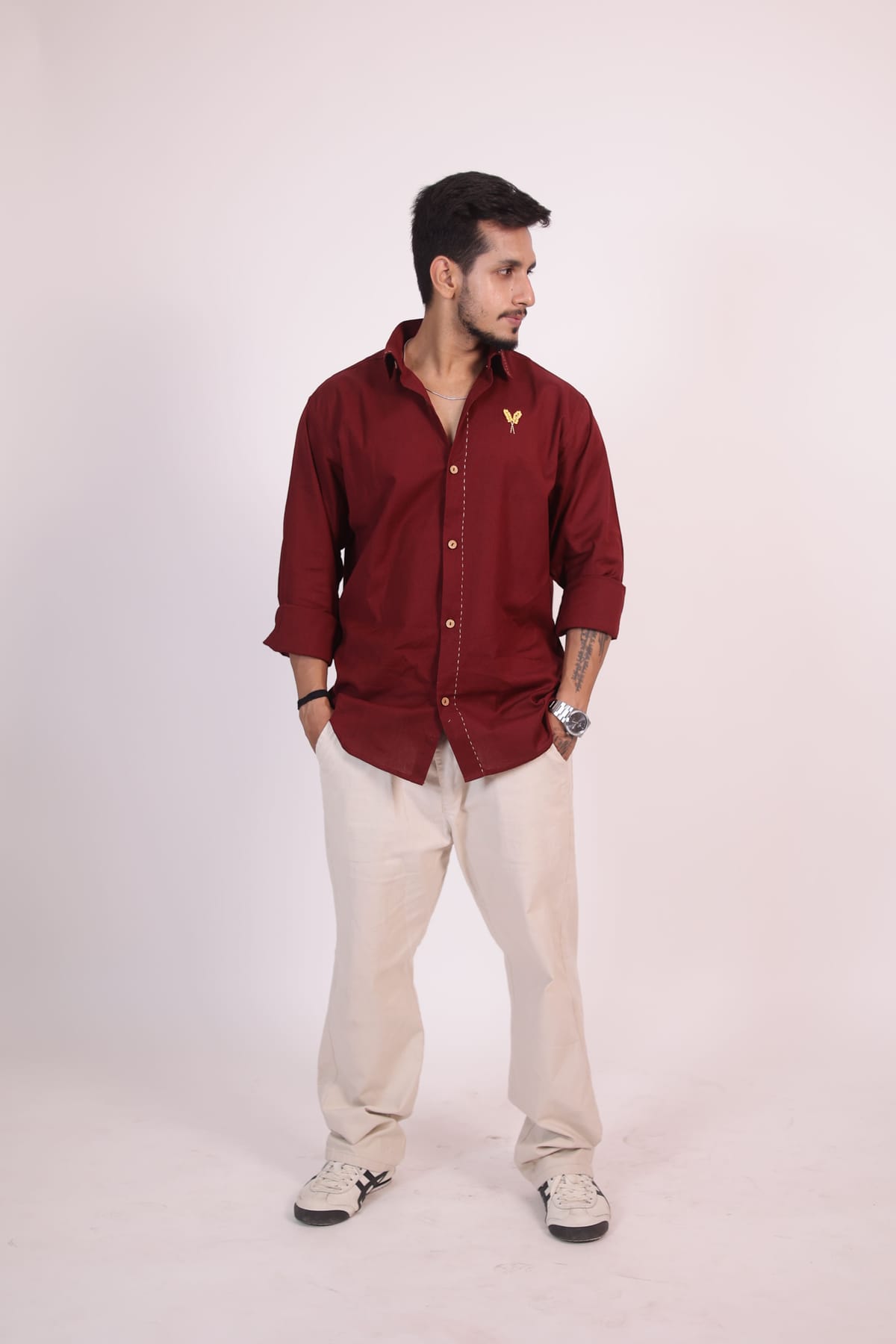 Maroon Handcrafted Shirt view 5