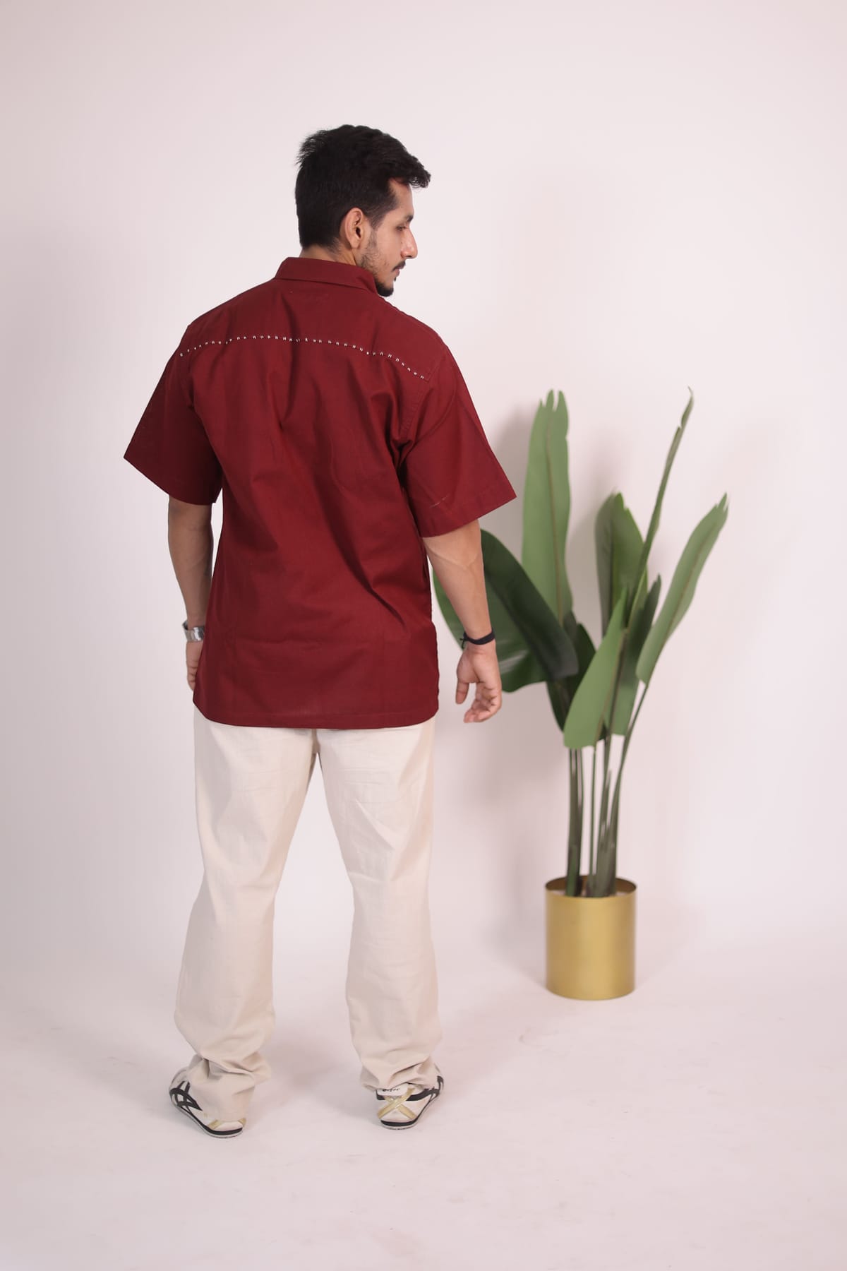 Maroon Handcrafted Arro Shirt view 8