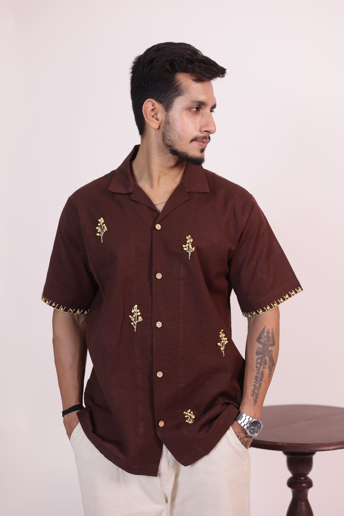 Mustard Floral Shirt view 4
