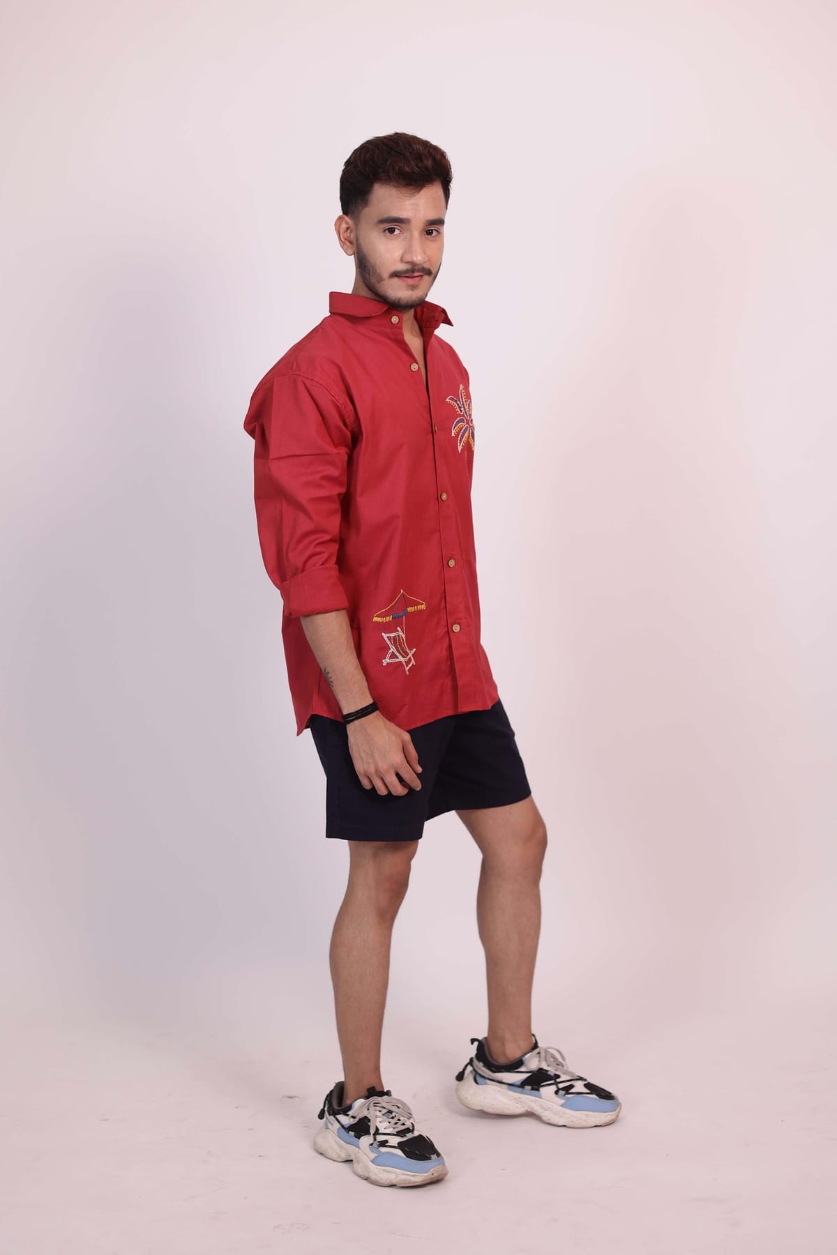 True Red Havana Beach Embroidered Shirt view 2